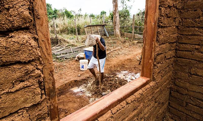 earthen house building